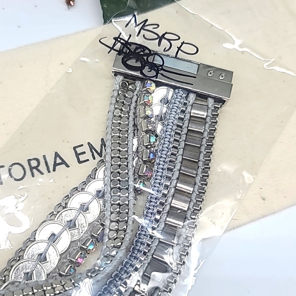Victoria Emerson NIP $88 Multi-Strand Rhinestone cuff! Perfect Gift 🎁 - Picture 4 of 11